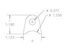 4130 1/8" THK, 3/8" HOLE, 9/16" HT, 1 1/4" TUBE RADIUS CHASSIS TAB - QTY 20